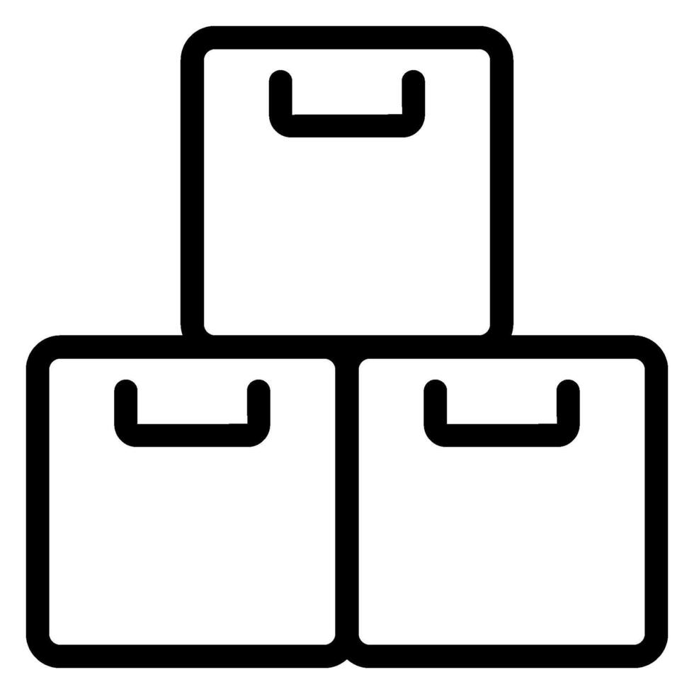 boxes line icon vector