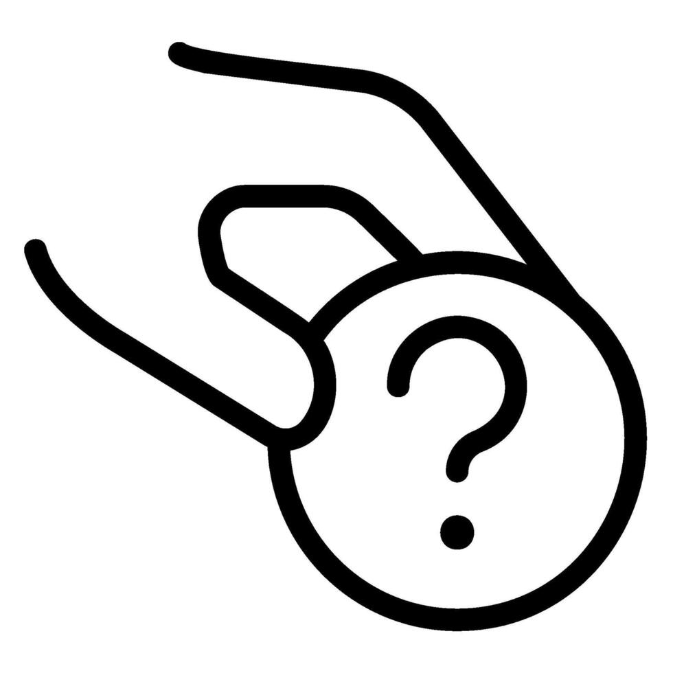 question mark line icon vector