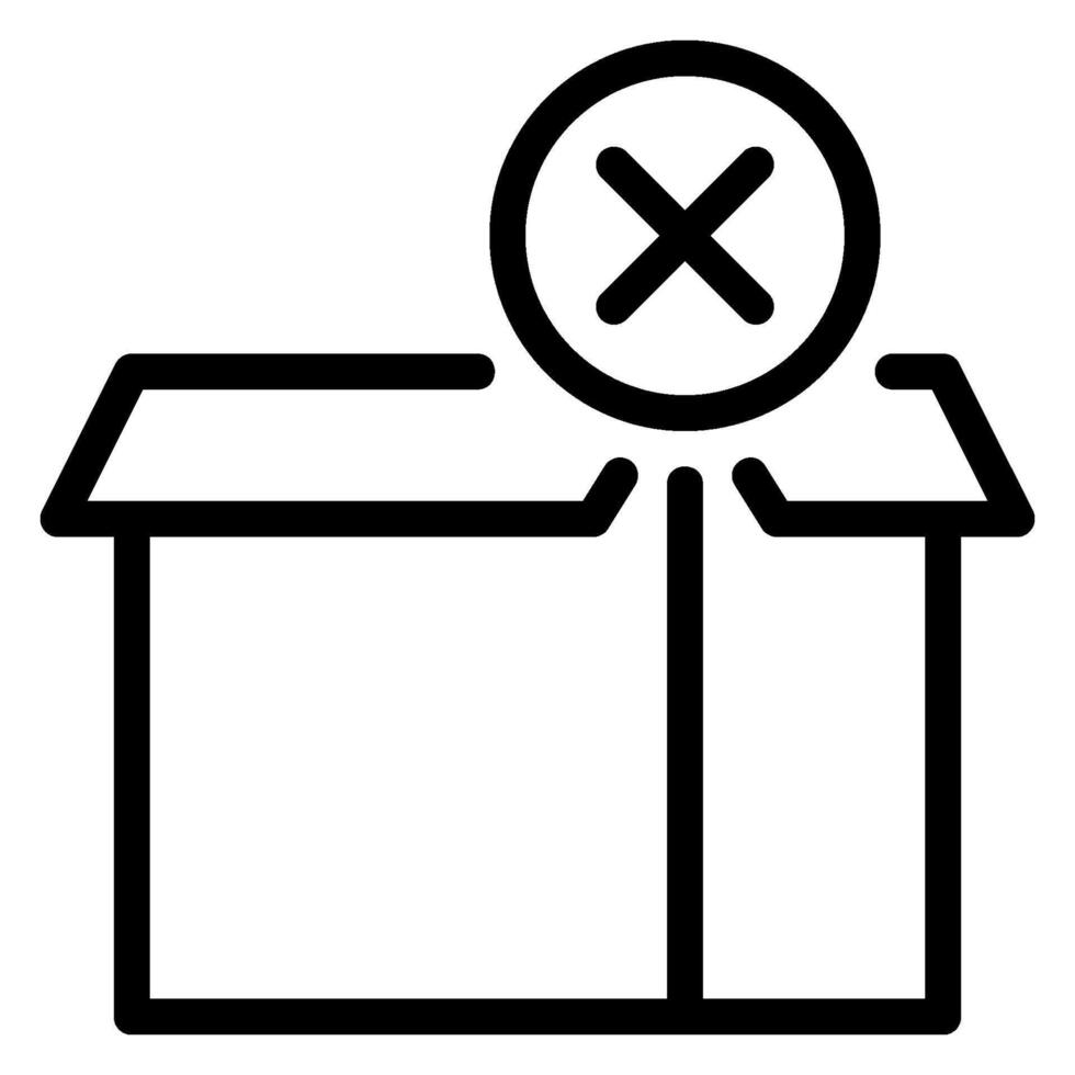 icono de línea de caja abierta vector