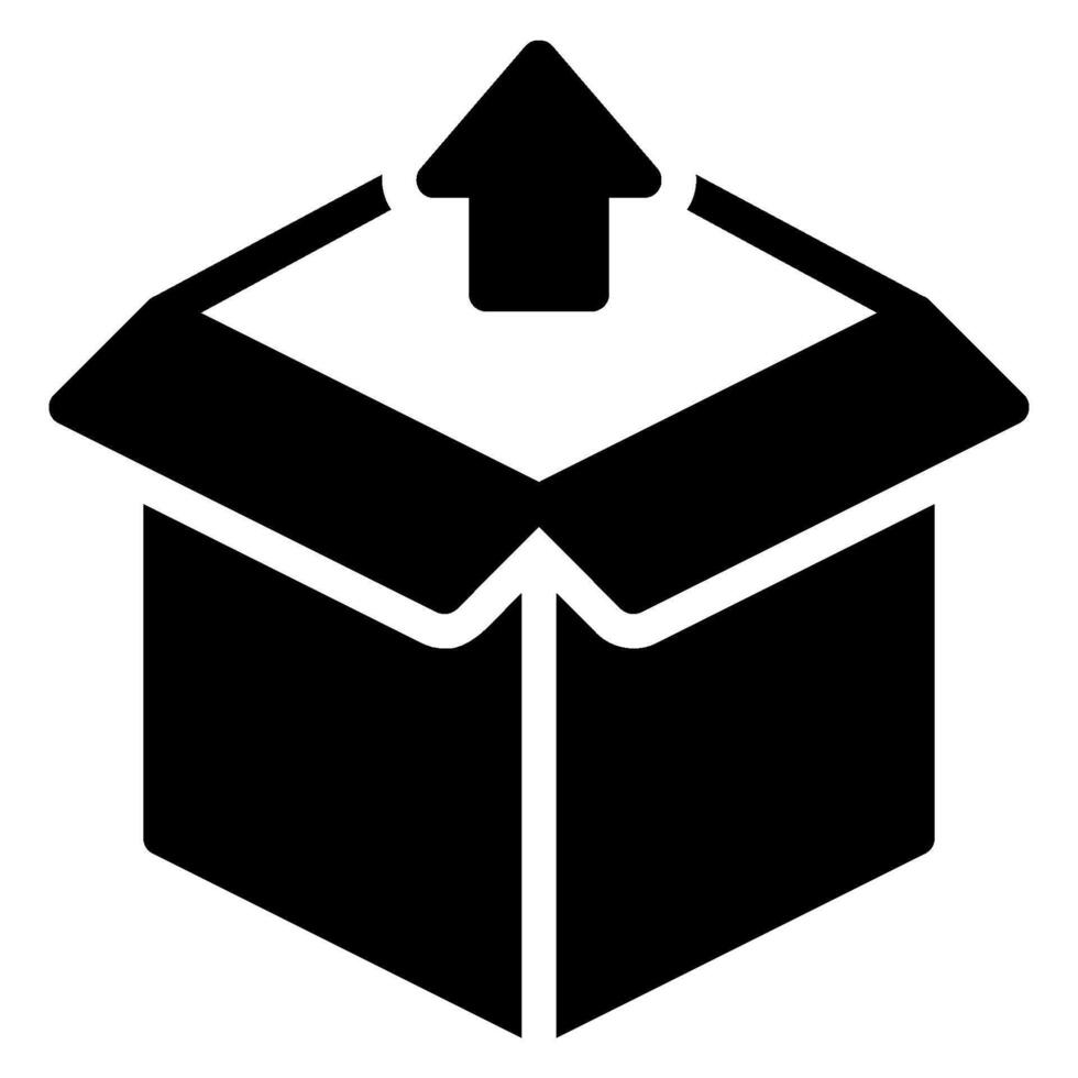 open box glyph icon vector