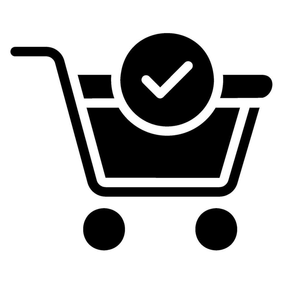 shopping cart glyph icon vector