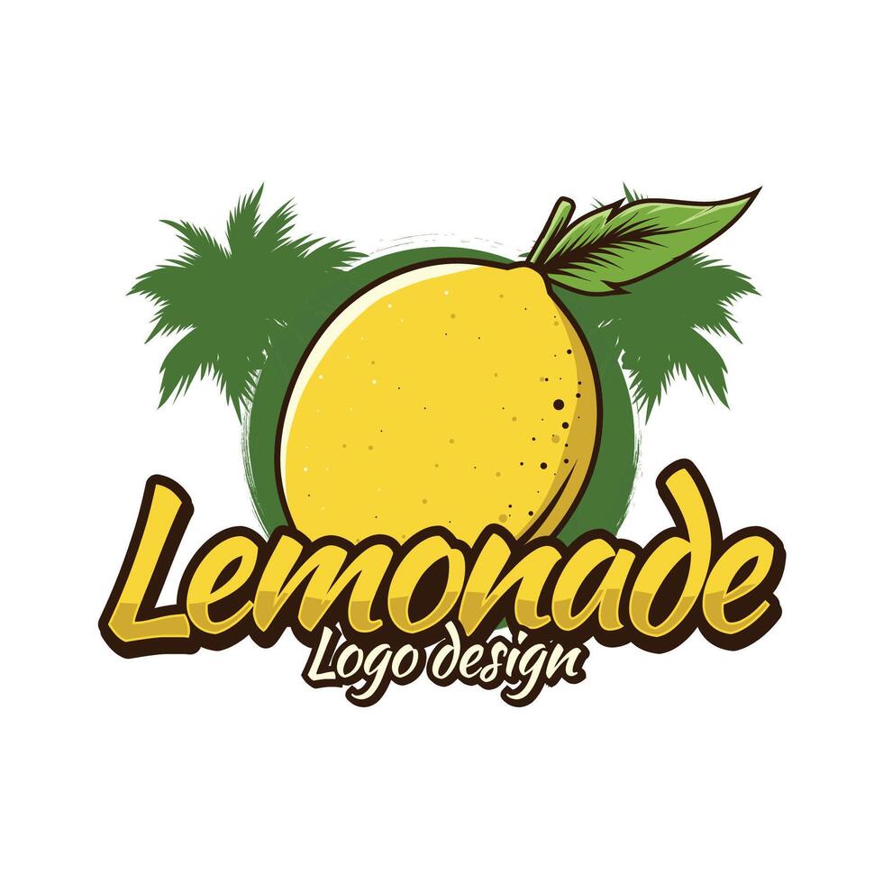 Lemonade logo template with lemon illustration vector