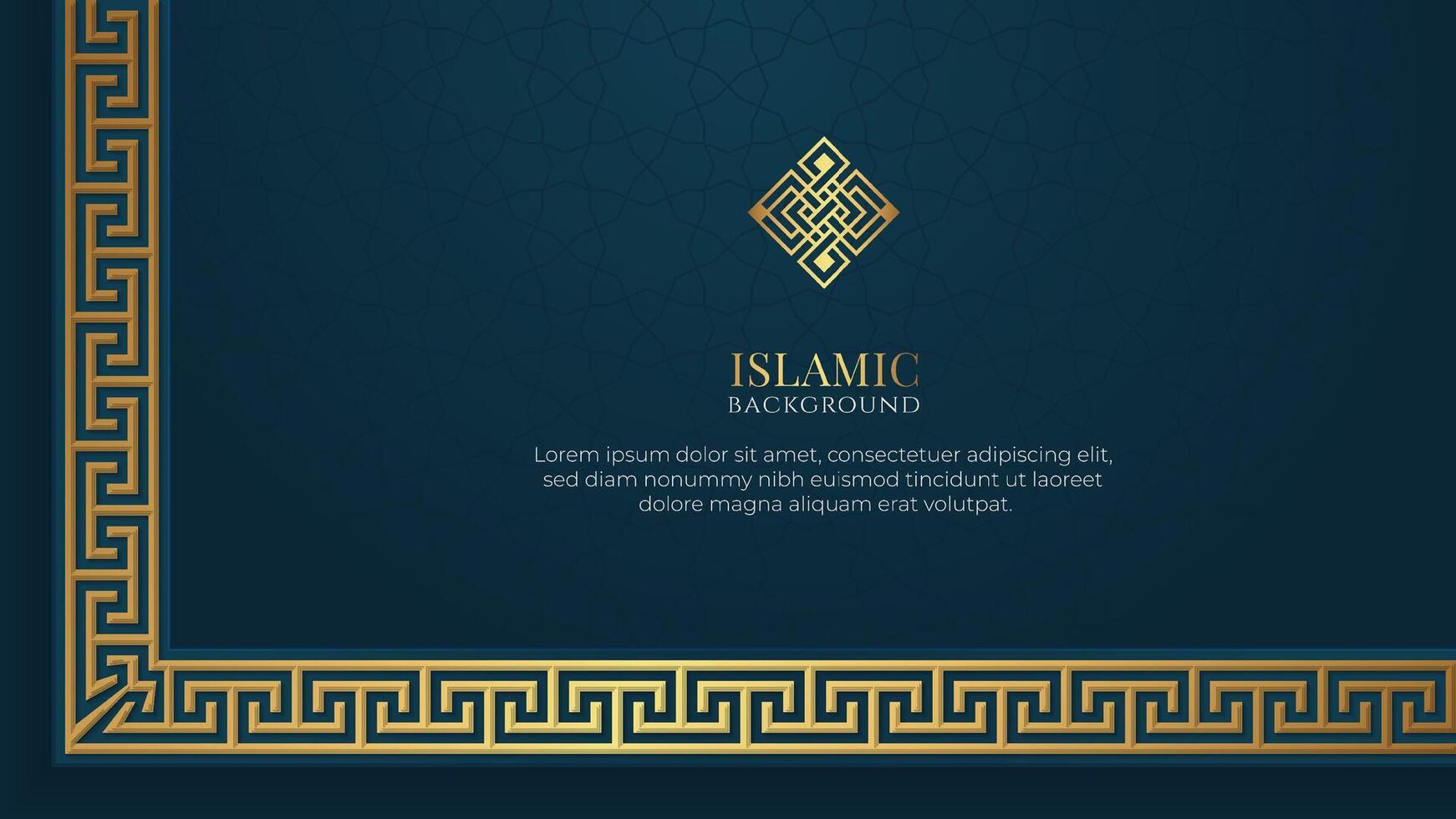 Islamic Decorative White and Golden Luxury Background with Islamic Pattern and Decorative Ornament Frame vector