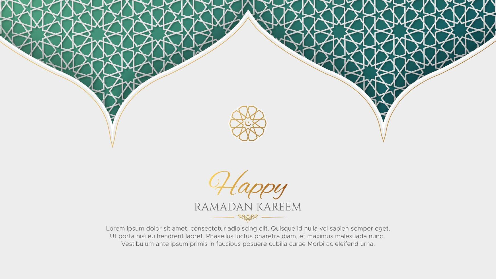 Happy Ramadan Kareem Islamic luxury background with Arabic style pattern vector