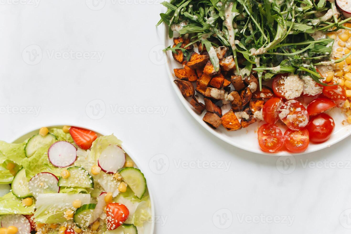 Vegetable Salad on White Plate photo