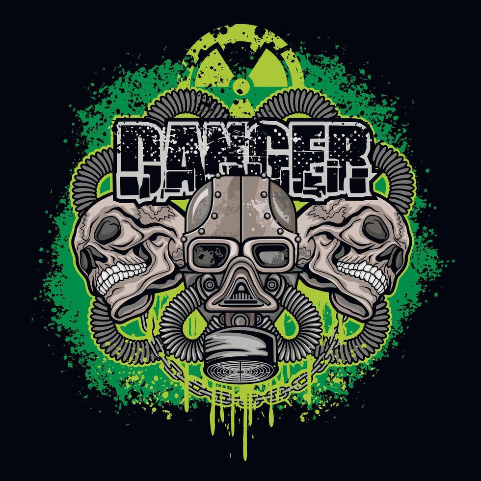 skull and gas mask vector