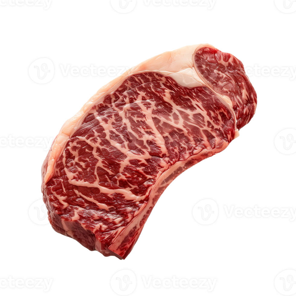 AI generated Raw ribeye steak Isolated on transparent background png