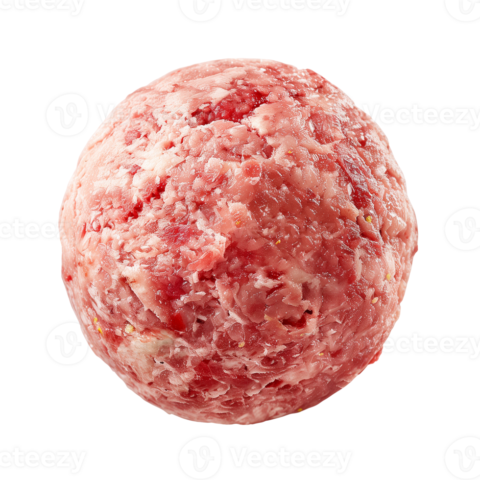 AI generated Raw meat ball Isolated on transparent background png