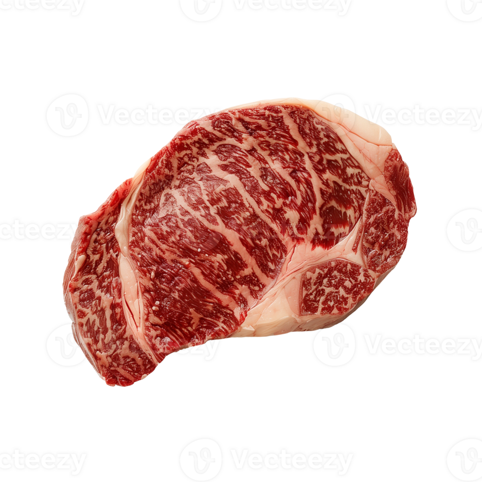 AI generated Raw ribeye steak Isolated on transparent background png