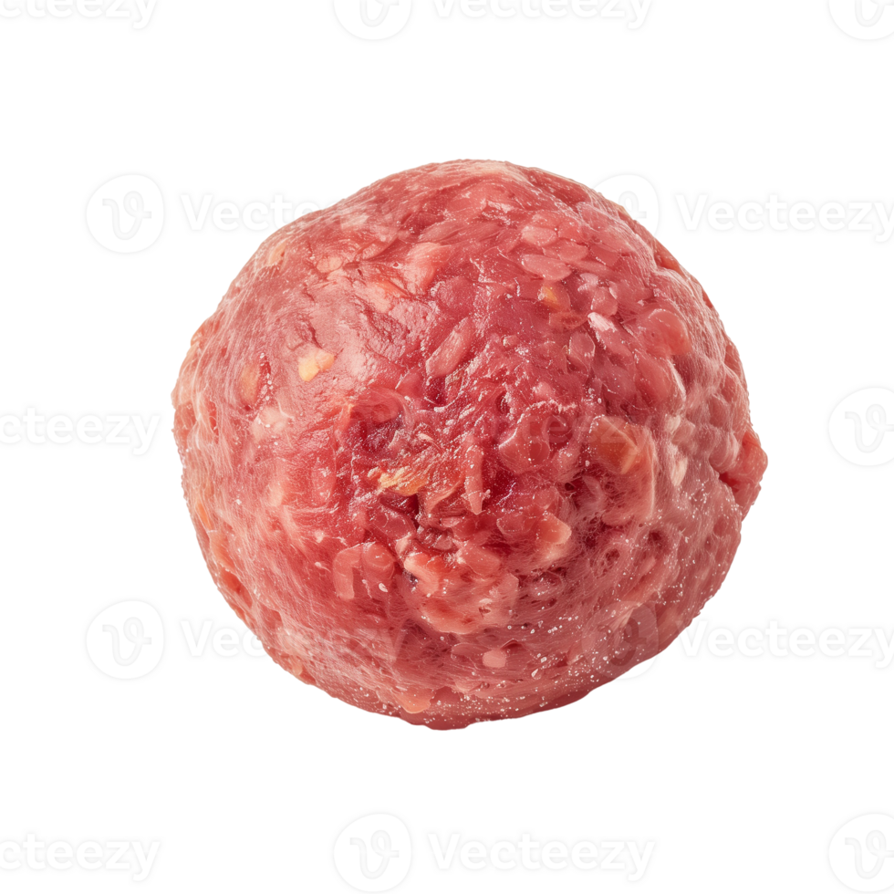 AI generated Raw meat ball Isolated on transparent background png