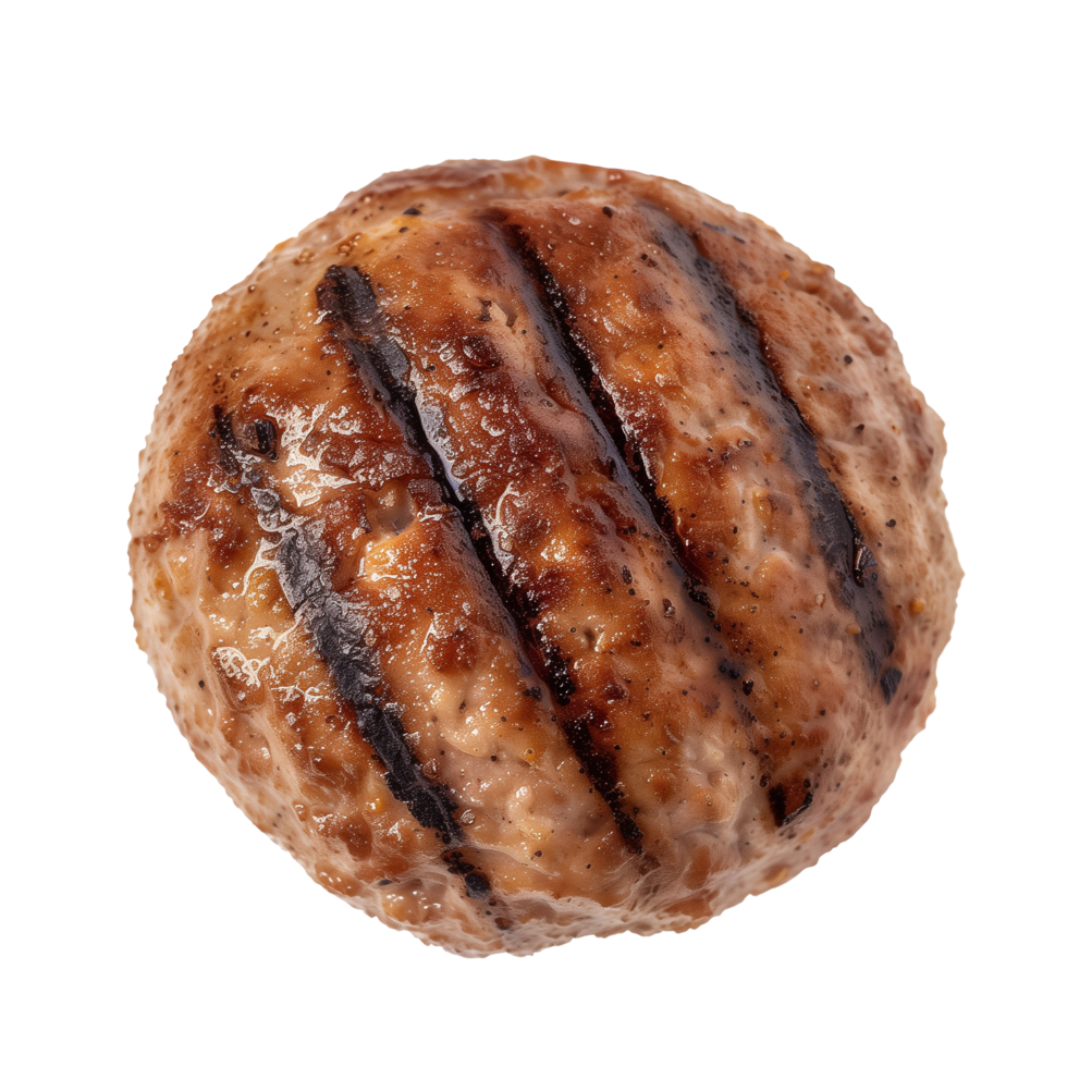 AI generated Grill meat ball Isolated on transparent background png