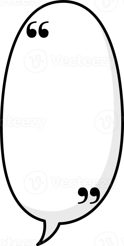 Black and white color speech bubble balloon with quotation marks, icon sticker memo keyword planner text box banner, flat png transparent element design