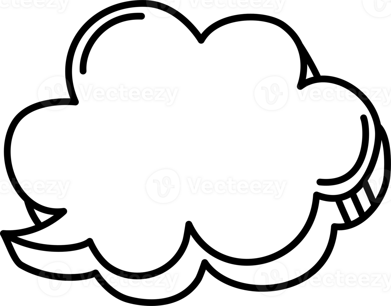 3d black and white color speech bubble balloon icon sticker memo keyword planner text box banner, flat png transparent element design