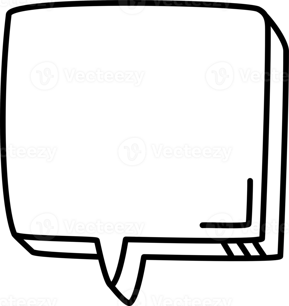 3d black and white color speech bubble balloon icon sticker memo keyword planner text box banner, flat png transparent element design
