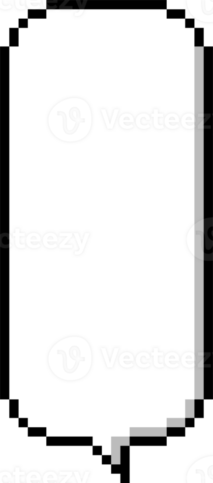 8bit retro game pixel speech bubble balloon icon sticker memo keyword planner text box banner, flat png transparent element design