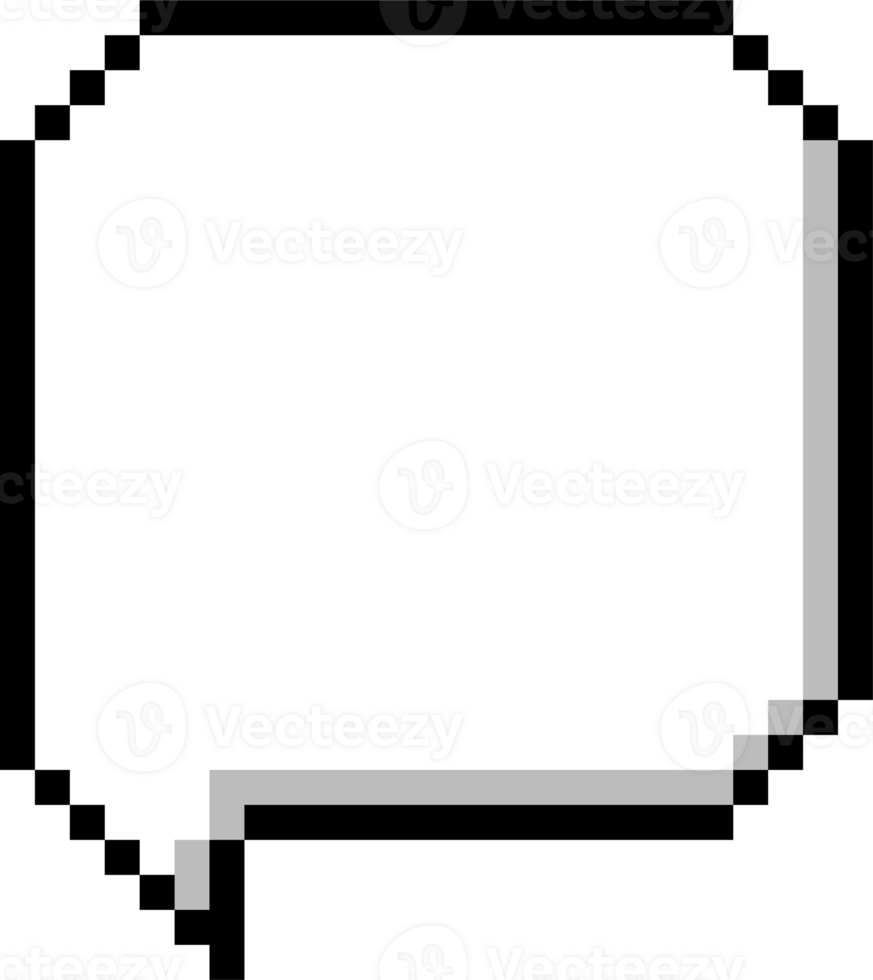 8bit retro game pixel speech bubble balloon icon sticker memo keyword planner text box banner, flat png transparent element design