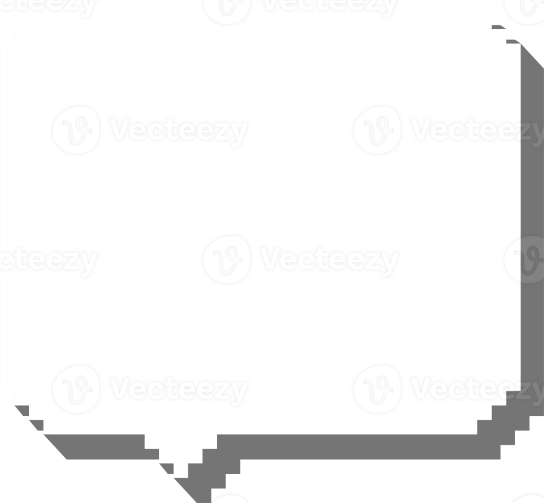 3d 8bit retro game pixel speech bubble balloon icon sticker memo keyword planner text box banner, flat png transparent element design