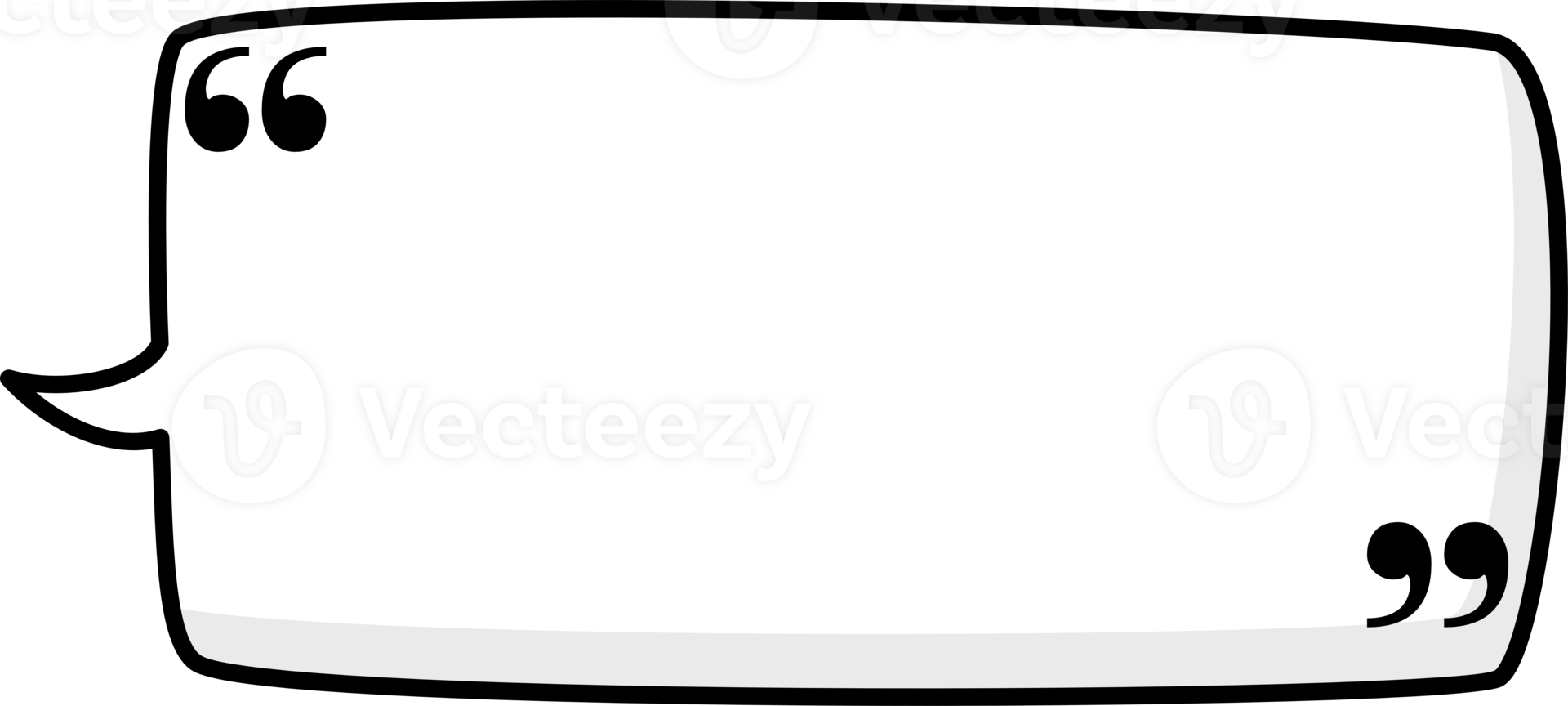 Black and white color speech bubble balloon with quotation marks, icon sticker memo keyword planner text box banner, flat png transparent element design