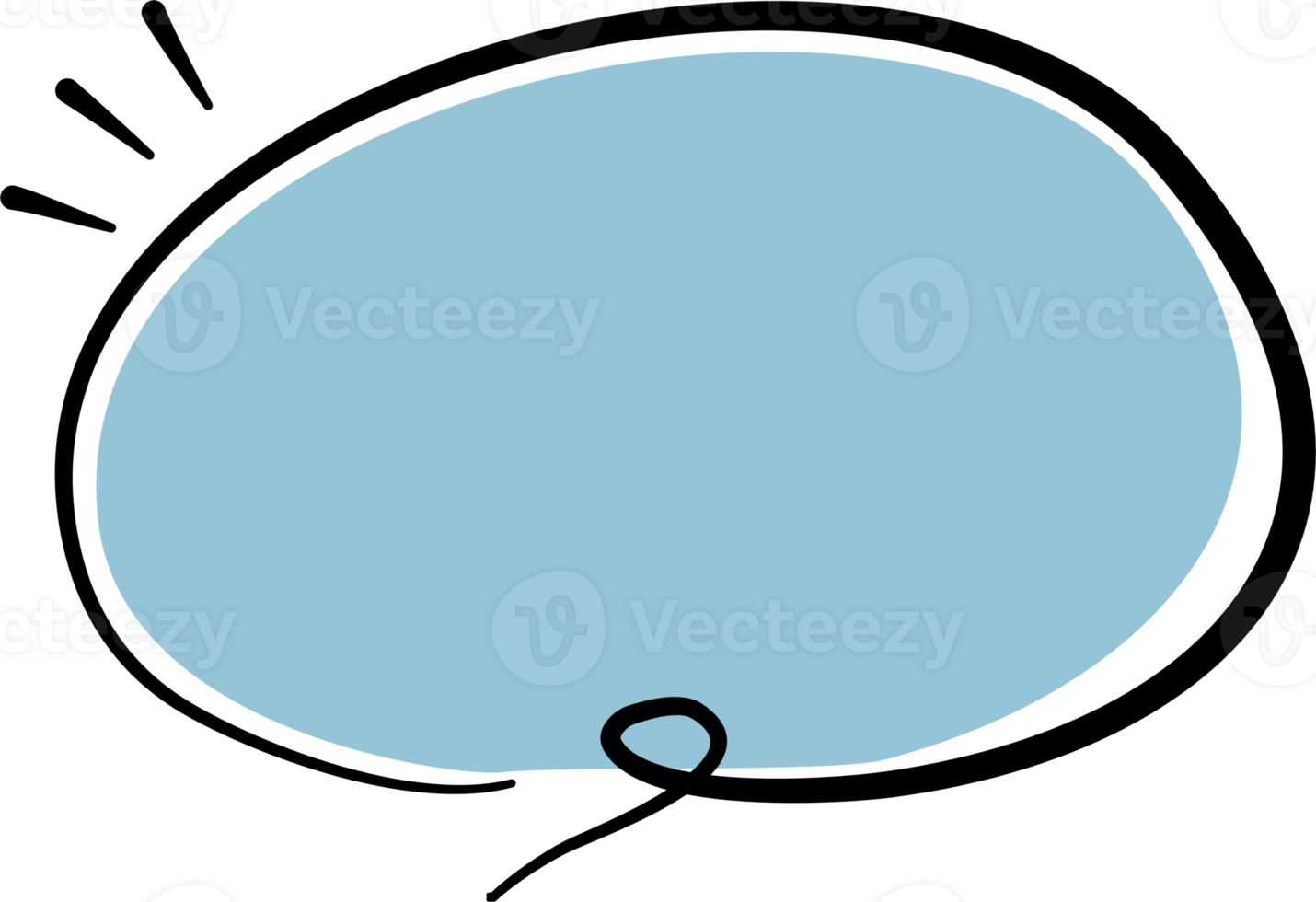 Blue color speech bubble balloon icon sticker memo keyword planner text box banner, flat png transparent element design