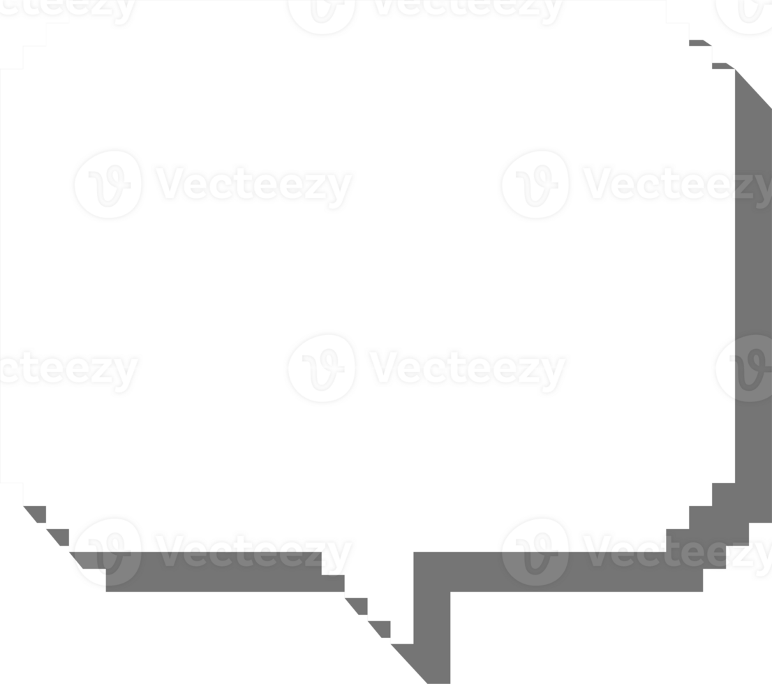 3d 8bit retro game pixel speech bubble balloon icon sticker memo keyword planner text box banner, flat png transparent element design