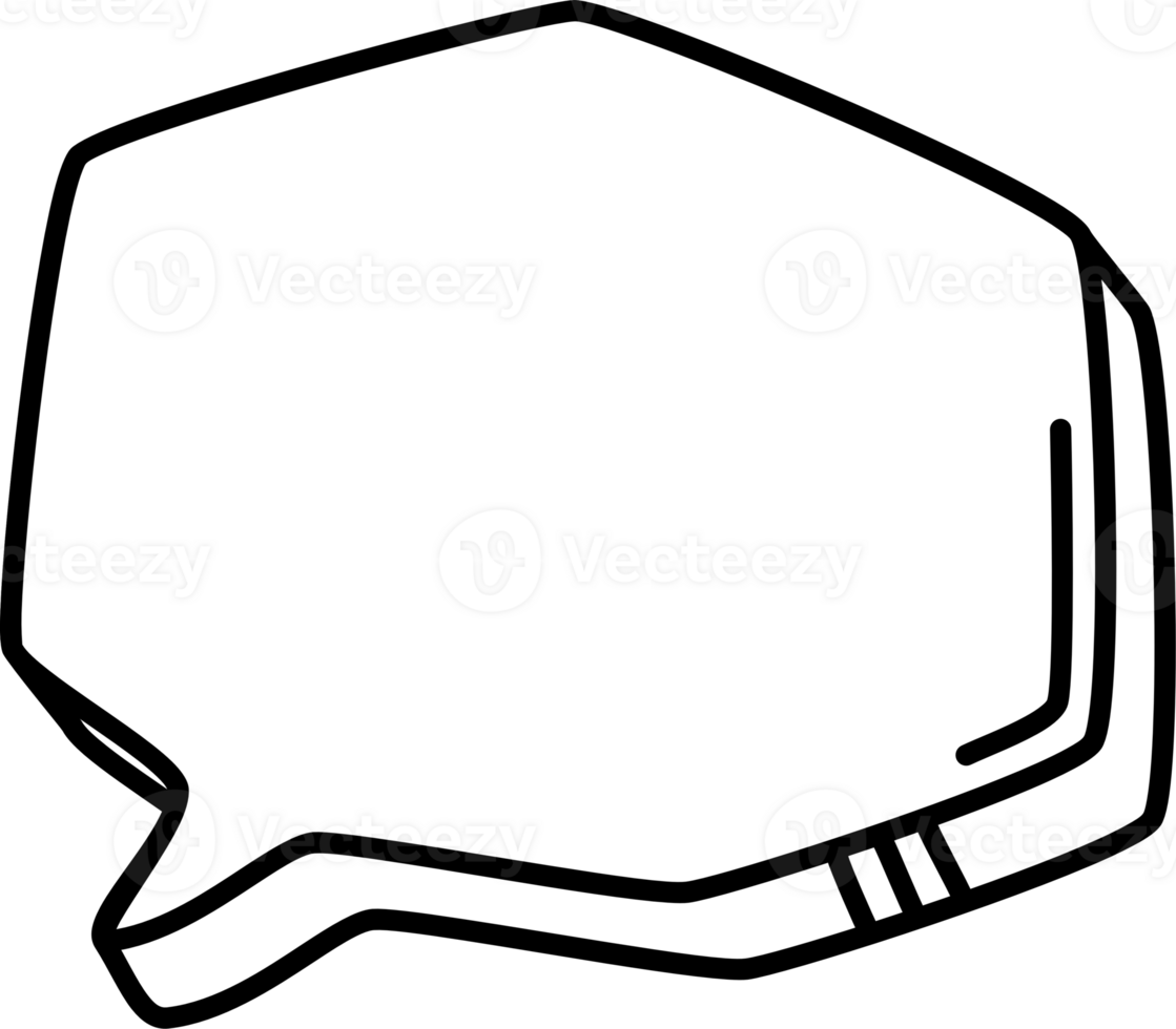 3d black and white color speech bubble balloon icon sticker memo keyword planner text box banner, flat png transparent element design