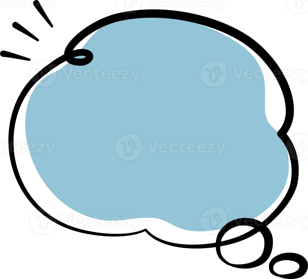 Blue color speech bubble balloon icon sticker memo keyword planner text box banner, flat png transparent element design