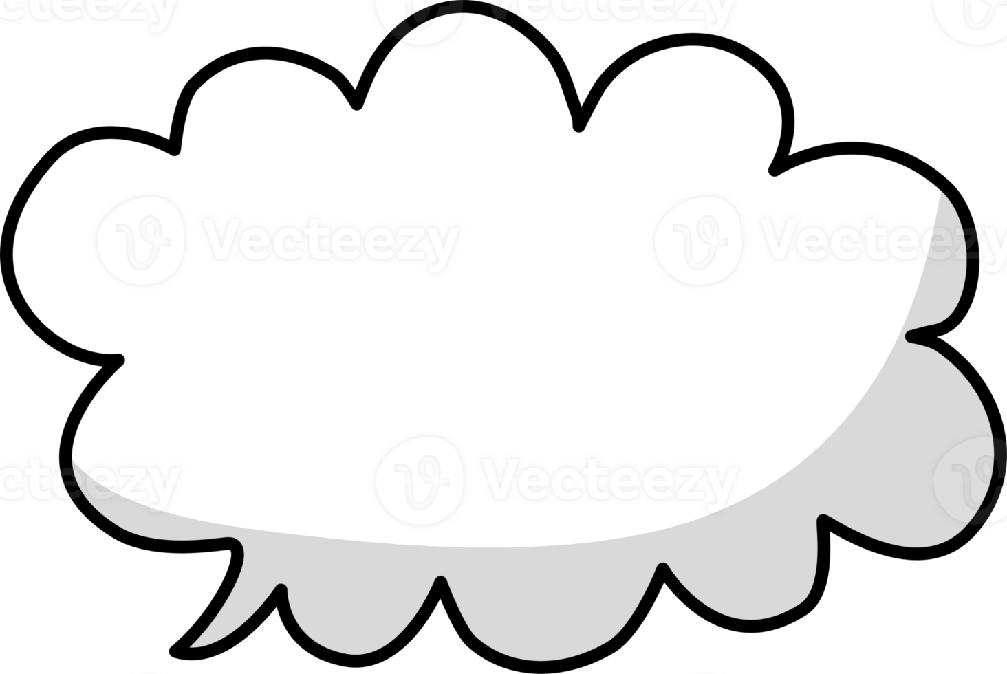 Black and white color speech bubble balloon, icon sticker memo keyword planner text box banner, flat png transparent element design