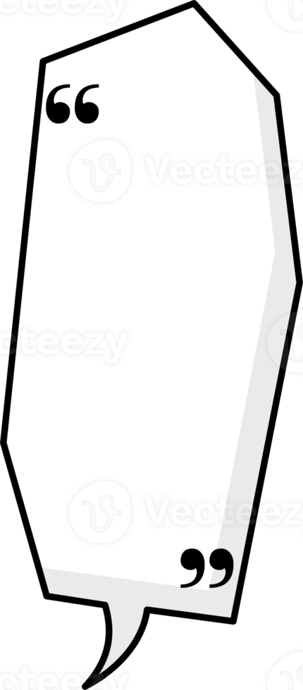 Black and white color speech bubble balloon with quotation marks, icon sticker memo keyword planner text box banner, flat png transparent element design