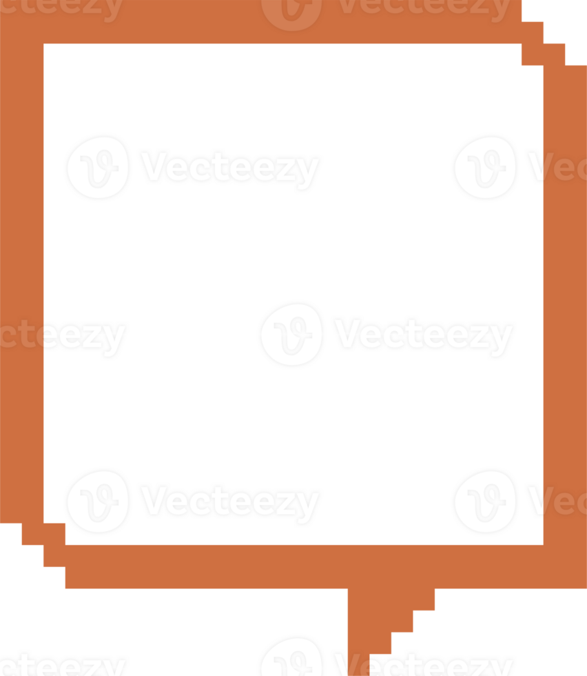 8bit red color retro game pixel speech bubble balloon icon sticker memo keyword planner text box banner, flat png transparent element design