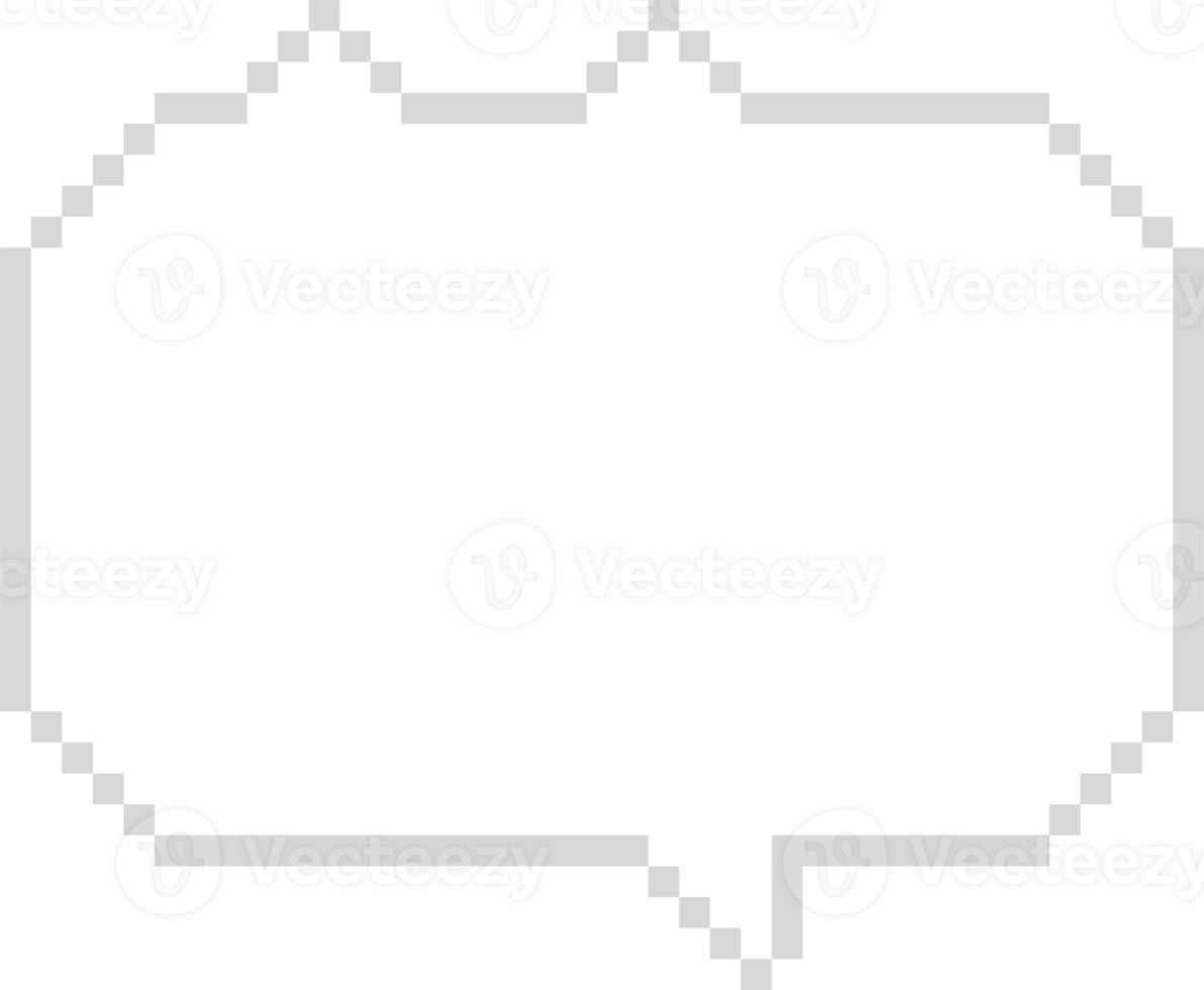 8 bits retro juego píxel habla burbuja globo icono pegatina memorándum palabra clave planificador texto caja bandera, plano png transparente elemento diseño