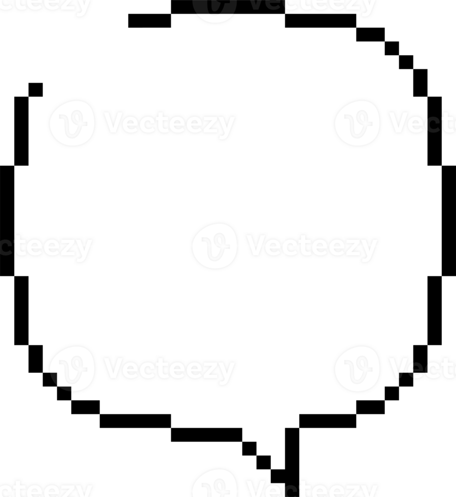8bit retro game pixel speech bubble balloon icon sticker memo keyword planner text box banner, flat png transparent element design