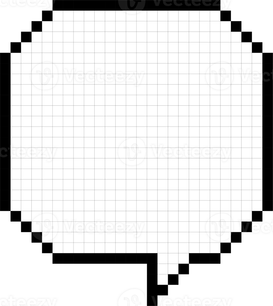 8bit retro game pixel speech bubble balloon icon sticker memo keyword planner text box banner, flat png transparent element design