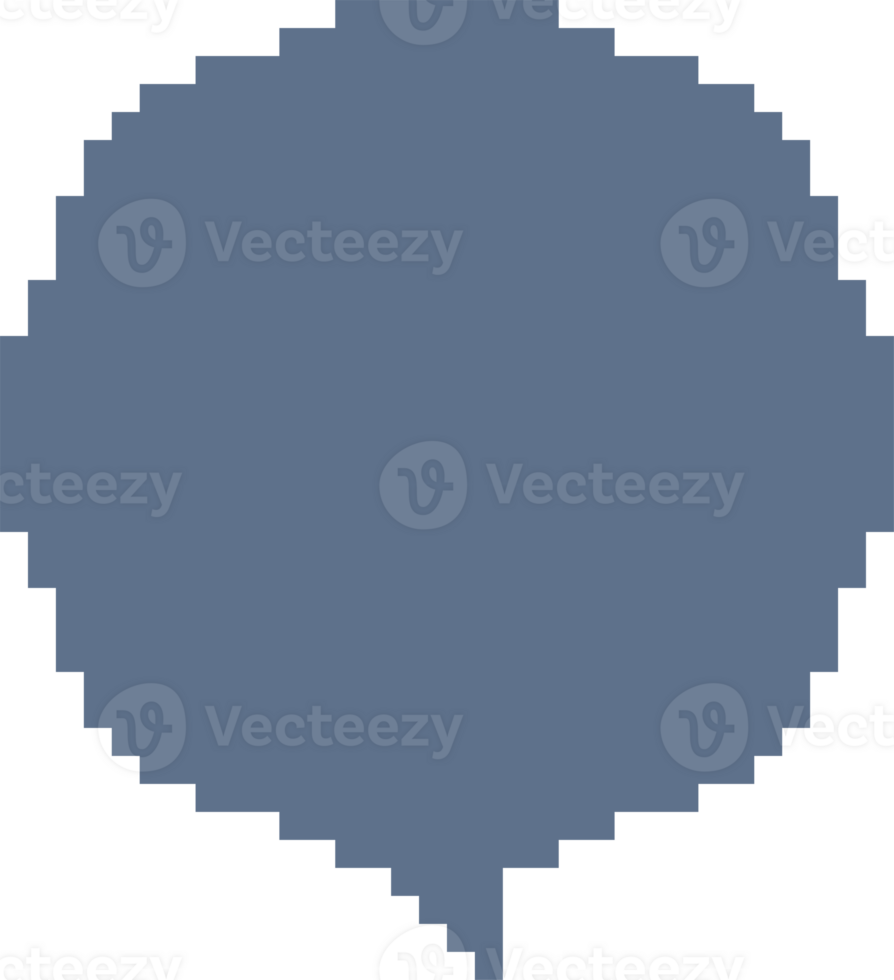 8bit blue color retro game pixel speech bubble balloon icon sticker memo keyword planner text box banner, flat png transparent element design