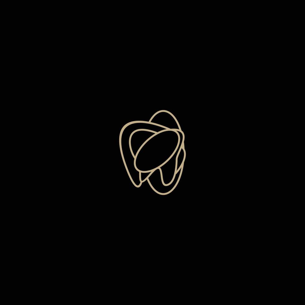 Dental logo, Elegant Luxury with simple line art. vector