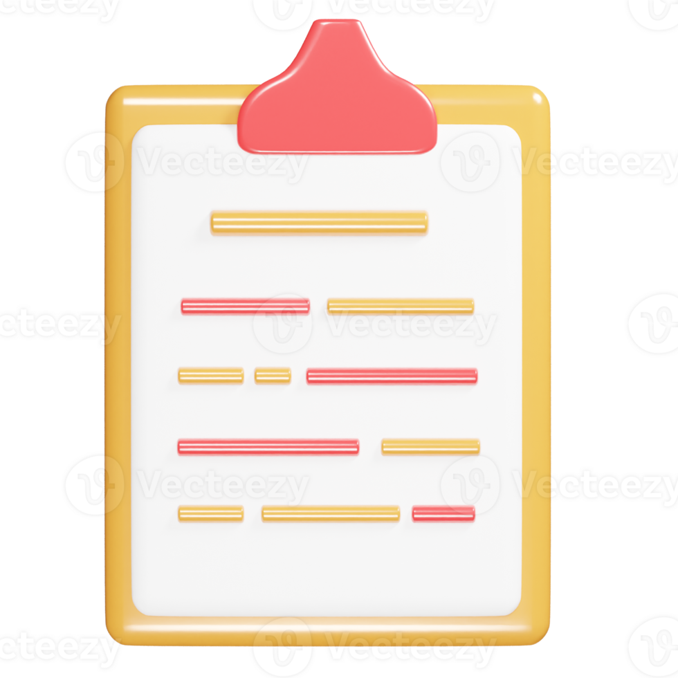 Clip board icon 3d render illustration png