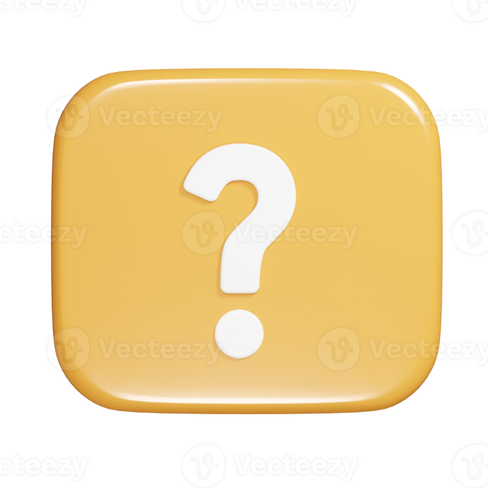Question icon 3d render illustration png