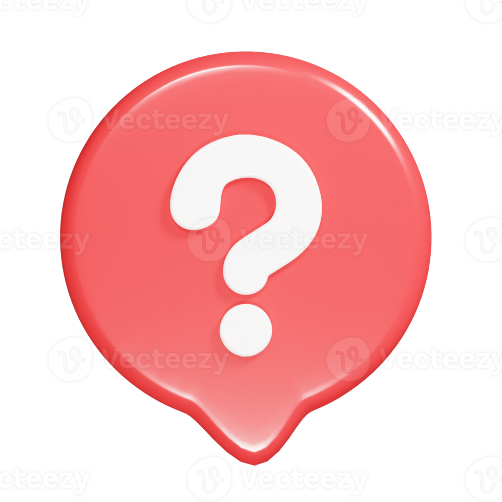 Question icon 3d render illustration png