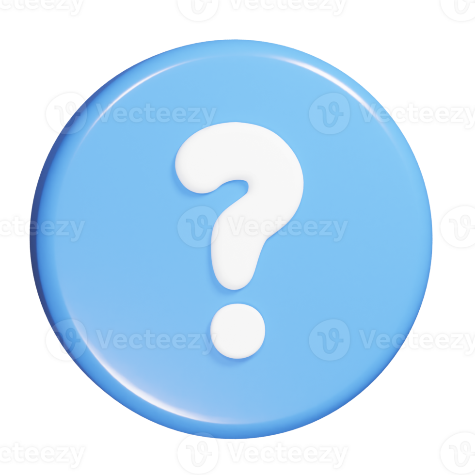 Question icon 3d render illustration png