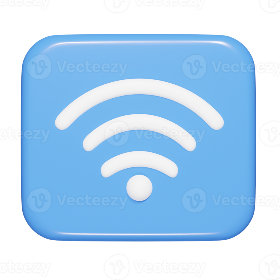 Wifi icon 3d render illustration png