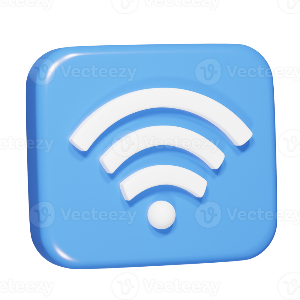 Wifi icon 3d render illustration png