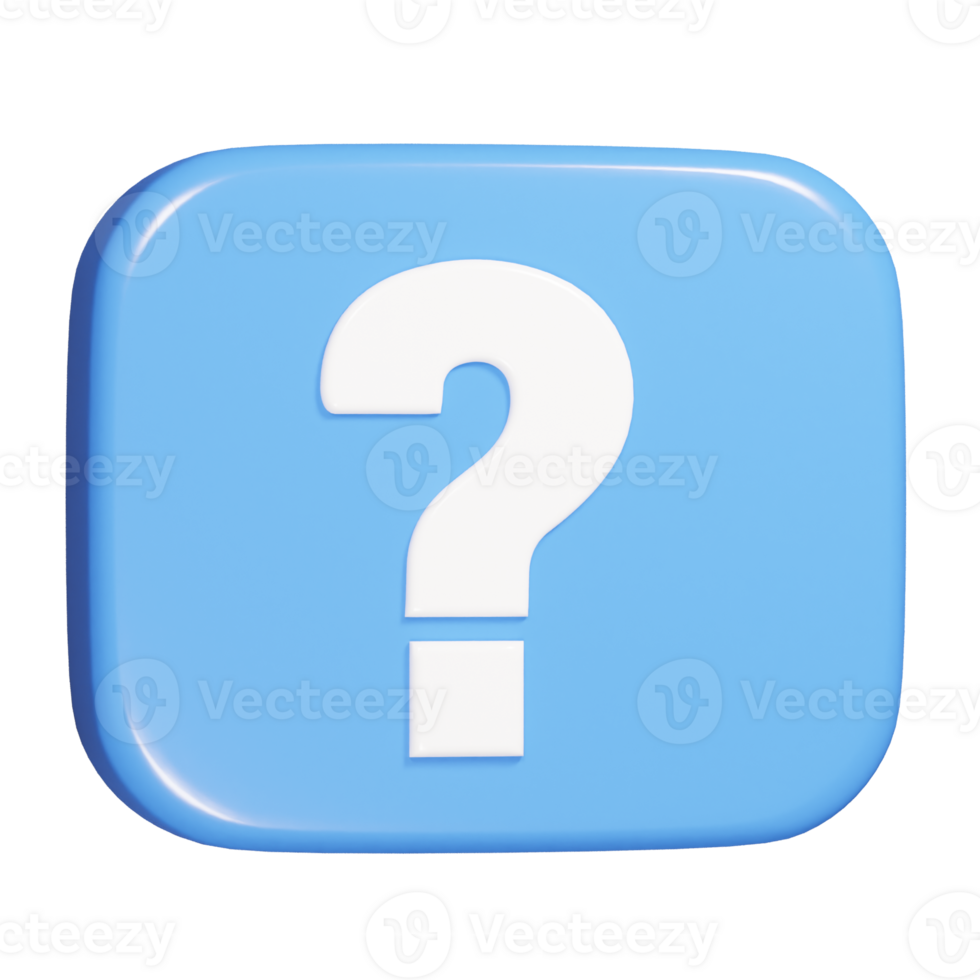 Question icon 3d render illustration png