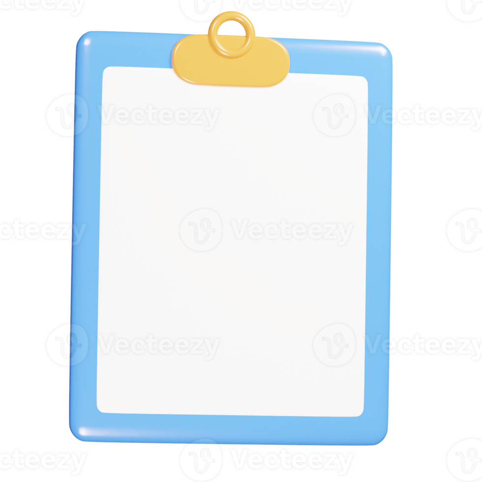 Clip board icon 3d render illustration png