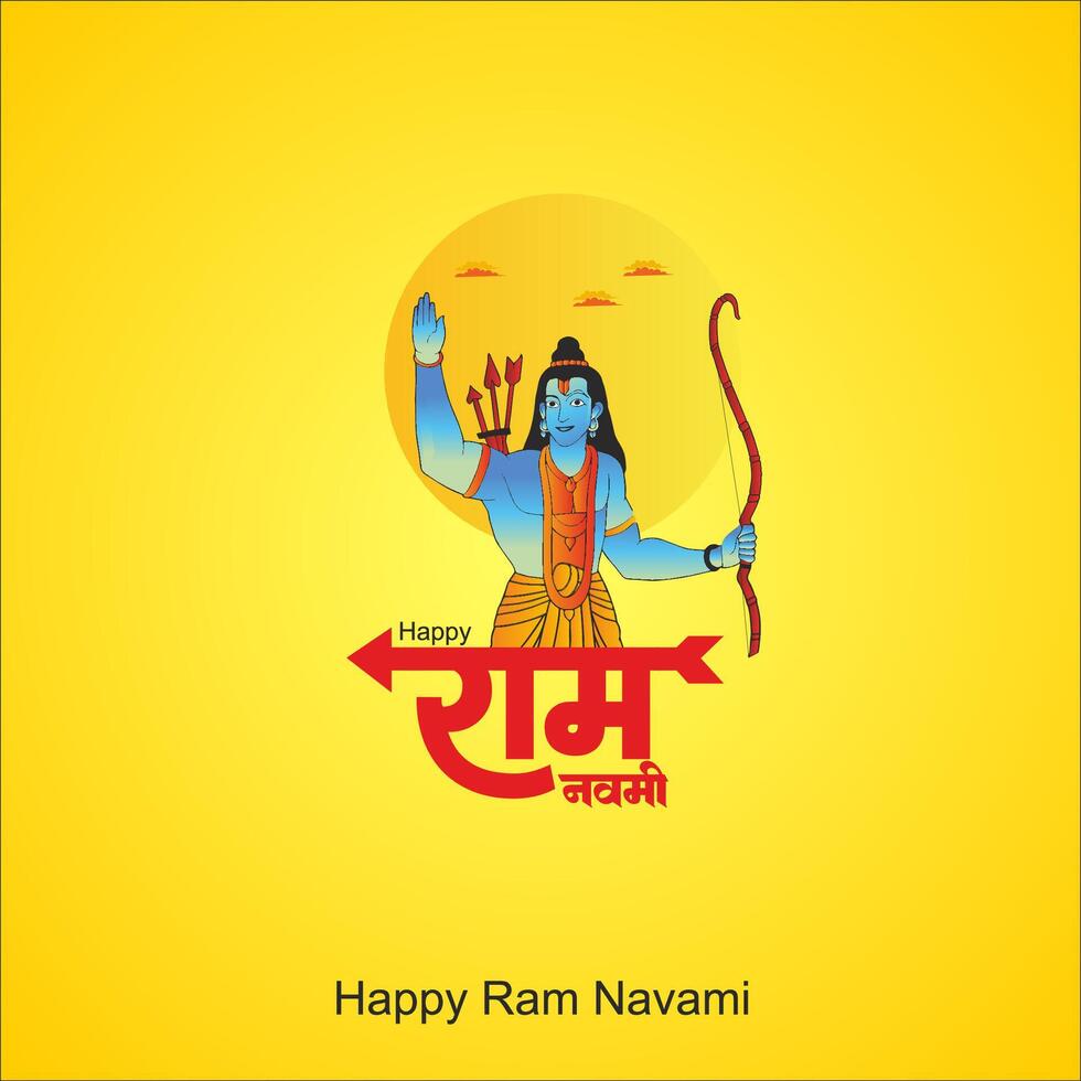 Shree Ram Navami celebration background for religious holiday of India vector