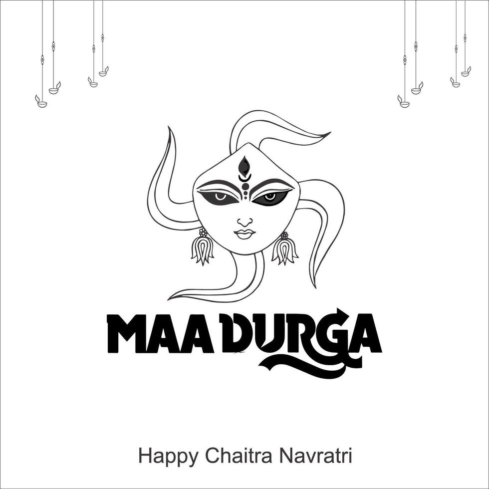 contento chaitra navratri ,vector ilustración vector