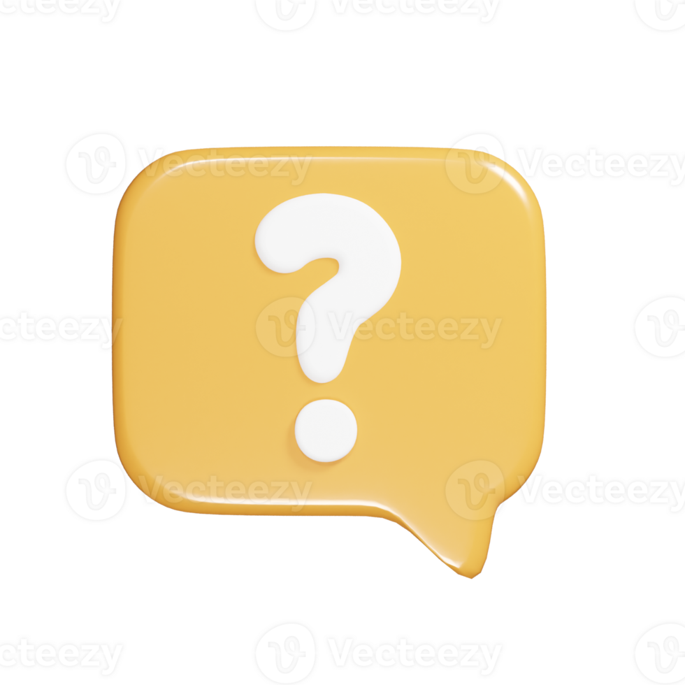 Question icon 3d render illustration png