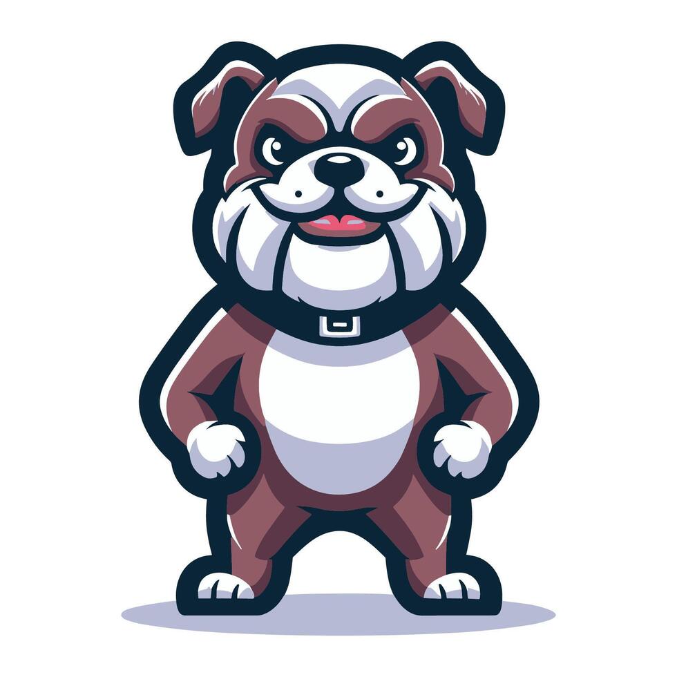 ai generado linda dibujos animados buldog perrito mascota personaje diseño vector, logo modelo aislado en blanco antecedentes vector