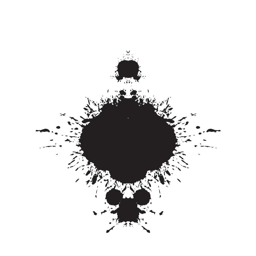 rorschach mancha de tinta prueba. resumen siluetas psicópata diagnóstico vector