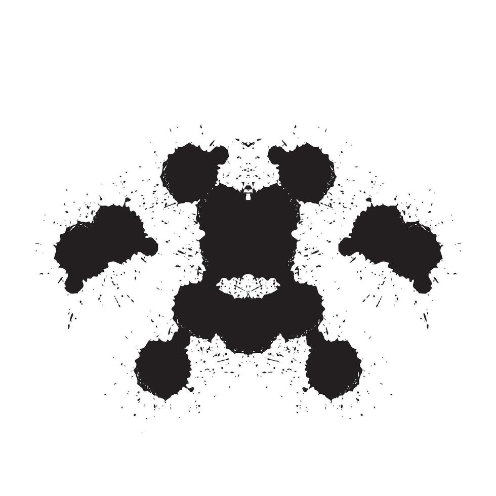 rorschach mancha de tinta prueba. resumen siluetas psicópata diagnóstico vector