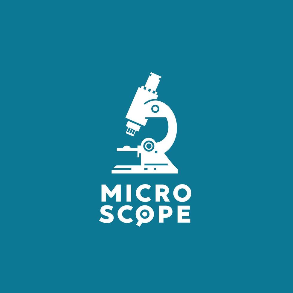 vector illustration of microscope logo icon for science and technology