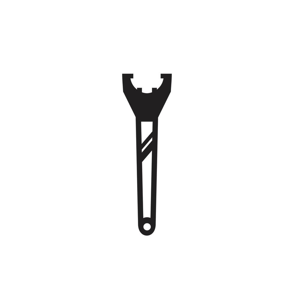 Vintage retro hipster socket spanner. Traditional silhouette icon workshop tools on white background vector